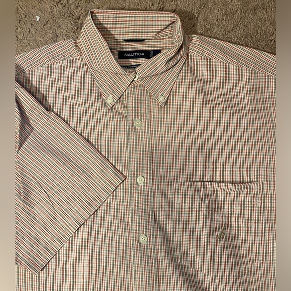 Nautica 80s Two Ply Button Up Down Mens Size Large Striped Work Dress Shirt - Picture 1 of 9